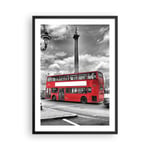 Affiche Poster 50x70cm Tableaux Image Trafalgar square taxi londres Wall Art