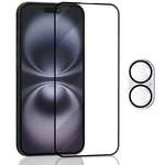 1-Pack Iphone 16 5G Skärmskydd & 1-Pack linsskydd - Härdat Glas 9H - Super kvalitet 3D