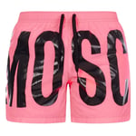 Moschino Mens Brand Print Logo Pink Short Swim Shorts material_polyester - Size Medium