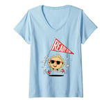 Womens Ready To Die Funny Retro Cartoon Sun Sarcasm Retro V-Neck T-Shirt