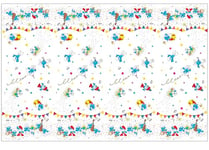 Ciao- Nappe en Plastique Schtroumpfs Smurfs (180x120cm), Fleur, 24063, Bleu Clair, Blanc