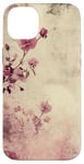 Coque pour iPhone 14 Plus Rose grunge douce subtile florale vintage