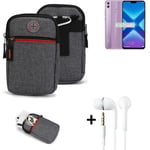 Belt bag + headphones for Huawei Honor 8X Phone case