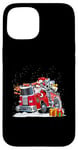 iPhone 15 Firefighter Santa Fireman Driving Fire Truck Merry Christmas Case