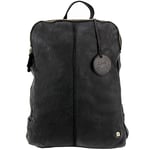 Roberto Romano Sac à dos CAPRI fait main en cuir véritable noir 48203 | Sac à dos en cuir pour femme | Design moderne pour les loisirs, l'école, les affaires et les vacances, Noir, ca. 25,5 x 34 x