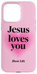 iPhone 15 Pro Max Jesus Love You Christian Religious Pink Aura Heart Cute Case