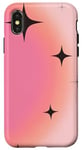 Coque pour iPhone X/XS Rose pastel pêche mignonne ombre aura avec étoiles