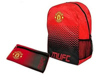 Manchester United Fade Backpack & Pencil Case School Set