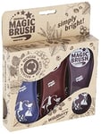 Kerbl Magic Brush Lot de 3 brosses de massage recyclées pour chevaux