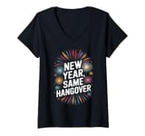 Womens Happy New Year Funny New Year Same Hangover V-Neck T-Shirt