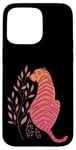 iPhone 15 Pro Max Pink Orange Tiger Wild Animal Jungle Floral Boho Preppy Art Case