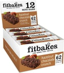 Fitbakes Low Calorie Snacks - 62 Calories 12x19g Crunchy Mini Hazelnut Chocolate