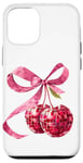 Coque pour iPhone 14 Rose Bow Coquette Esthétique Y2K Cerise Fille Femme