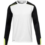 uhlsport Tower Torwart Langarm Trikot Type de Haut Enfant, Blanc/Noir/Jaune Fluo, 8-9 Ans