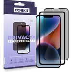 FoneKit Privacy+ Full Cover -panssarilasi, iPhone 13/13 Pro/14, musta