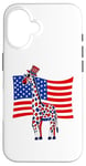 Coque pour iPhone 16 4 juillet Girafe USA Drapeau Indépendance Day Girafes