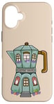 iPhone 16 Plus Creative Cozy Coffee House Cafe, Stovetop Espresso Maker Case