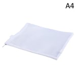 Zipper Stationery File Bag Pencil Case School Office Supply White A4