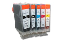 5 Multicolour Ink replaces Canon CLI-8M, CLI-8C, CLI-8BK, CLI-8Y, PGI-5BK +Chip