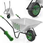 Brouette de Jardin TIMBERTECH® - Capacité 100l, Max. 210 kg, Pneu Ø40cm, Vert