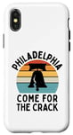 Coque pour iPhone X/XS Funny Philadelphia - Come For The Crack - Liberty Bell Humour