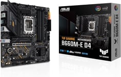 Tuf Gaming B660M-E D4 \U2013 Carte Mère Intel B660 Lga 1700 Matx (Pcie 4.0, 2 X Pcie 4.0, M.2, 10 Phases D`Alimentation, Realtek 2.5Gb Ethernet, Displayport, Hdmi, Usb 3.2 Gen 2 Type-C, Aura Sync)