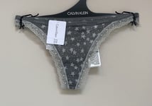 Calvin Klein Ladies Star Thong In Grey Size XS BNWT