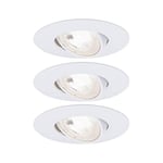 Paulmann 92956 Spot LED Rond 3 x 5 W Blanc encastrable avec Ampoule, Plastique, 5 W