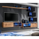 Ensemble Meuble TV "Switch XXIV" 250cm Naturel & Noir