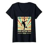 Womens One of us two plays better than you Frisbee Disc Golf V-Neck T-Shirt