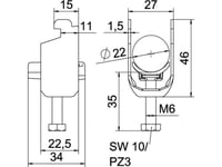 Obo Bs-N1-K-22 Ft U-Klämma 2056 16-22Mm Varmförzinkad 1187214 100 (1187214)