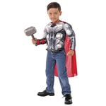 Rubies Avengers 34104 Déguisement de Thor pour enfant, poitrine musclé et marteau 5-7 ans