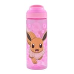 HOX POKEMON EEVEE Reusable BPA free Kids Atlantic Water Hydration Bottle with built in Carry Loop, Flip Up Spout and removeable straw - 600ml