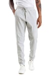 THE GYM PEOPLE Mens' Fleece Joggers Pants with Deep Pockets in Loose-fit Style, Unlined Lightweight Basic Light Grey, Large