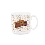 Bourbon Mug - Novelty Biscuit Gifts - Tea/Coffee Ceramic White Cup