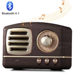 Bärbar Bluetooth Retro Högtalare, Trådlös Mini Retro Högtalare, Rik Bas, Stereo, Inbyggd Mikrofon-träkornfärg