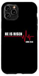 Coque pour iPhone 11 Pro He is Risen – Jesus Heartbeat Pulse Christian Faith EKG