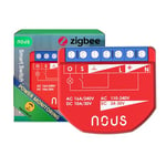 NOUS Module Interrupteur Intelligent ZigBee avec Mesure de Puissance, 1 Canal, AC 16A/DC 10A, Contacts Secs, 3.0 Hub Requis, Compatible avec Alexa, Zigbee2MQTT, Google Assistant, Home Assistant, Tuya