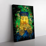 Big Box Art Vincent Van Gogh Portrait of Joseph Roulin (2) Coal Black Canvas Wall Art Print Ready to Hang Picture, 76 x 50 cm (30 x 20 Inch), Multi-Coloured