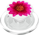 Hot Pink Gerber Daisy Flower Phone Grip Petal Bloom White PopSockets PopGrip pour MagSafe