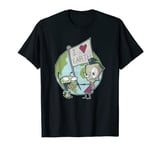 Invader Zim Earth Day I Heart Earth Sign T-Shirt