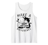 Make A Difference Rescue Cats Adopt Don't Shop Cat Lover Tank Top