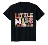 Youth Little Miss Threenager 3rd birthday girl Boho Groovy T-Shirt