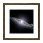 Space NASA Hubble Dead Stars Planet Debris Illustration 8X8 Inch Square Wooden Framed Wall Art Print Picture with Mount