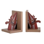 Bloomingville Mini Santos 82054319 Lot de 2 Serre-Livres 100% MDF de Couleur Rouge 11 x 22 x 15 cm