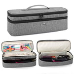 Teamoy Travel Case Compatible with Revlon One-Step Hair Dryer and Volumizer Hot Air Brush, Double-Layer Carrying Case for Hair Dryer Brush and Other Hair Accessories, Grey