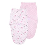 Vicloon Emmaillotage Bebe,2pcs Sac de Couchage Emmaillotage Bébé,Couverture Emmaillotage Bebe 0-3 Mois 7-14lbs 100% Coton (Rose)