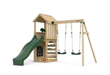 Plum Lookout Tower With Slide Double Swing Climbing Frame Kids Play Garden Set