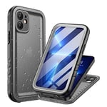 Cozycase Coque Pour iPhone 12 Mini Étanche Antichoc - 360 degres Incassable Militaire Rigide Intégrale Case/Bumper/Housse 【IP68 Waterproof/Imperméable】 Etui Anti Choc Eau avec Protection Camera - Noir