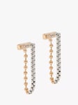 AllSaints Box Link and Ball Bead Drop Earrings, Silver/Gold